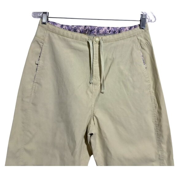Meridian Expedition Cropped Pants Womens Size M Floral Lining Green Cotton & Nyl - Picture 4 of 9